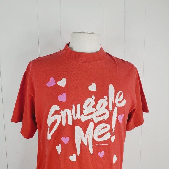 Peacock Papers Men's Red Snuggle Me Short Sleeve Crew Neck T-Shirt Size Large - Picture 5 of 11